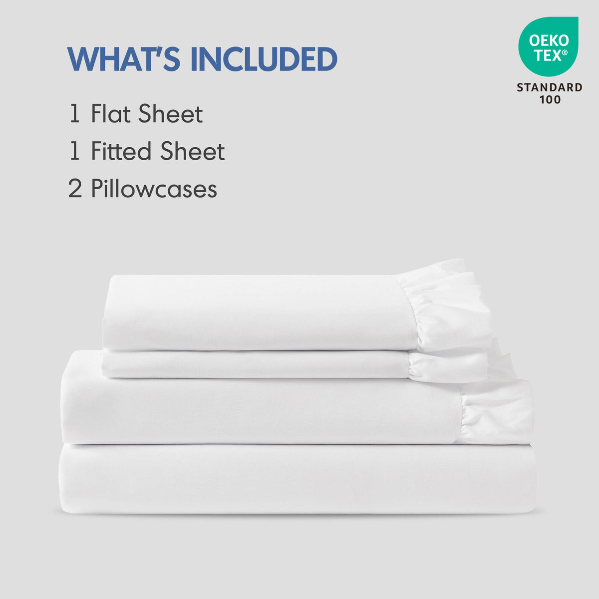 MF Solid Ruffled Hem Sheets, Bright White - product image 78