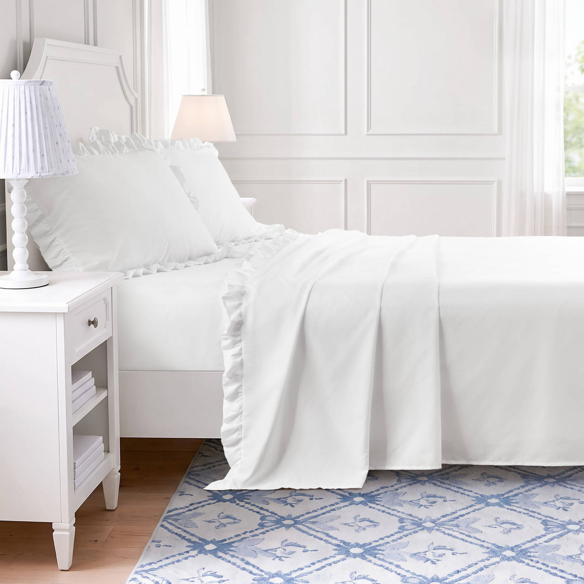 MF Solid Ruffled Hem Sheets, Bright White - product image 9