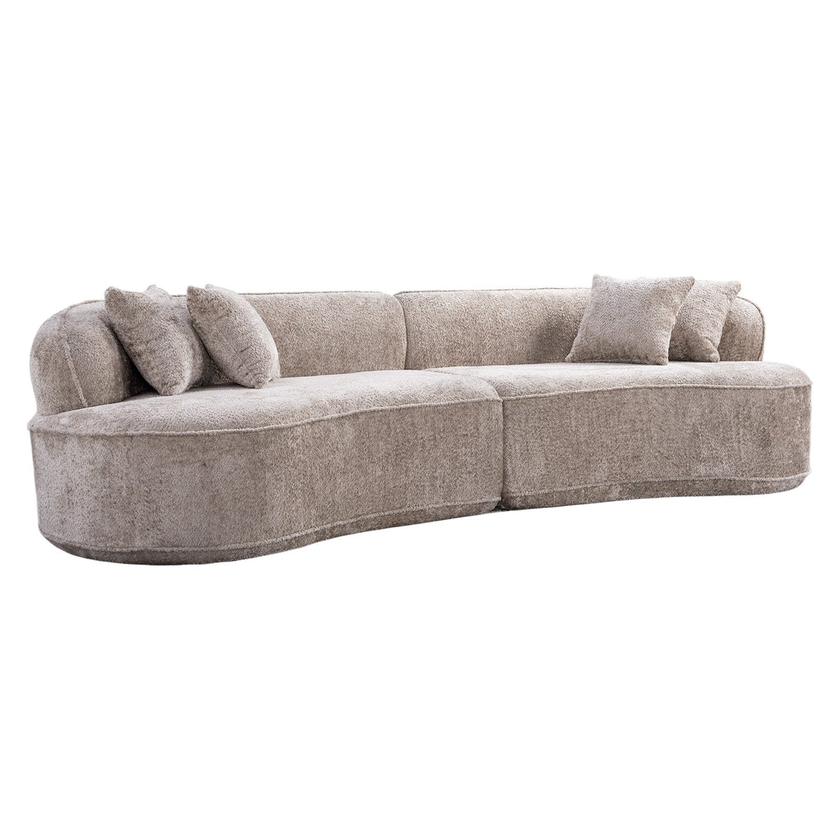 Modern Curved L-Shape Luxury Sectional Oversized Sofa: Minimalist Design, Comfy Sleeper Couch for Living Room, Apartment & Reception Spaces,No Assembly Required - Sonkuki