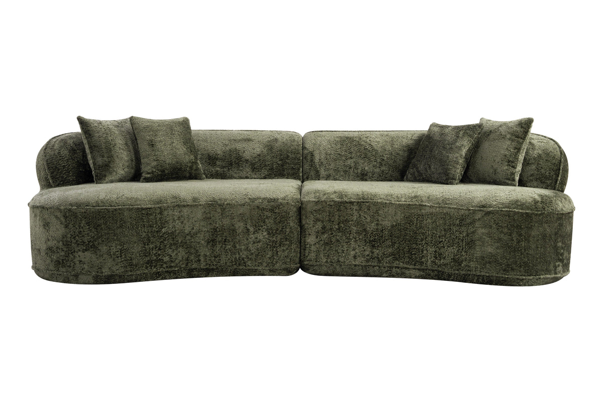 Modern Curved L-Shape Luxury Sectional Oversized Sofa: Minimalist Design, Comfy Sleeper Couch for Living Room, Apartment & Reception Spaces,No Assembly Required - Sonkuki