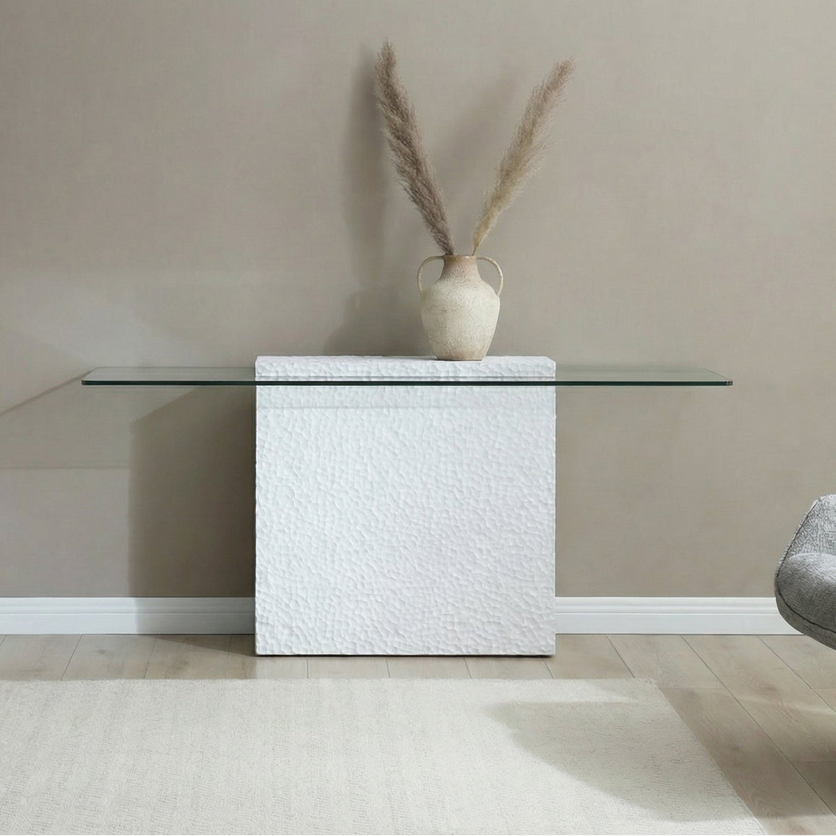 Modern Glass Top Console Table - Sonkuki