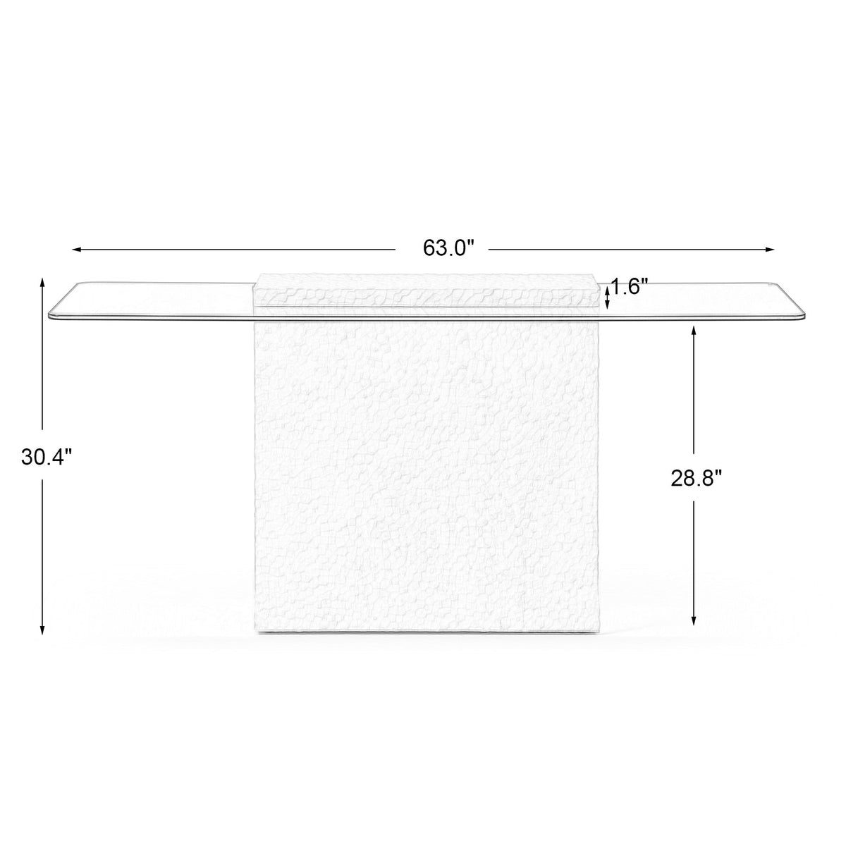 Modern Glass Top Console Table - Sonkuki