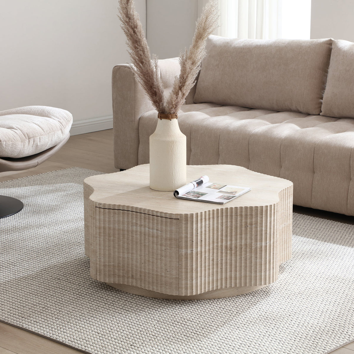 Modern Petal Flower Shape Coffee Table - Sonkuki