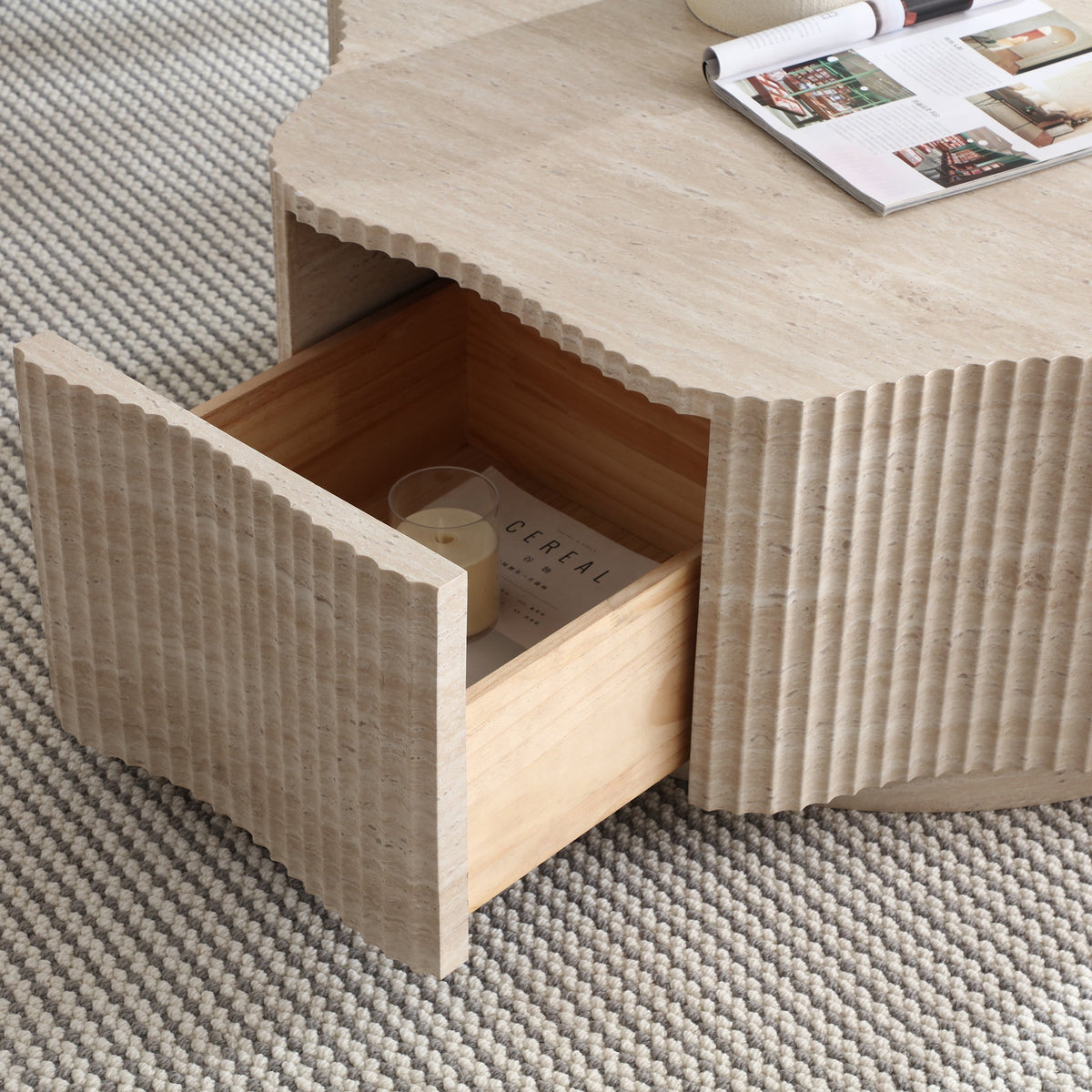 Modern Petal Flower Shape Coffee Table - Sonkuki