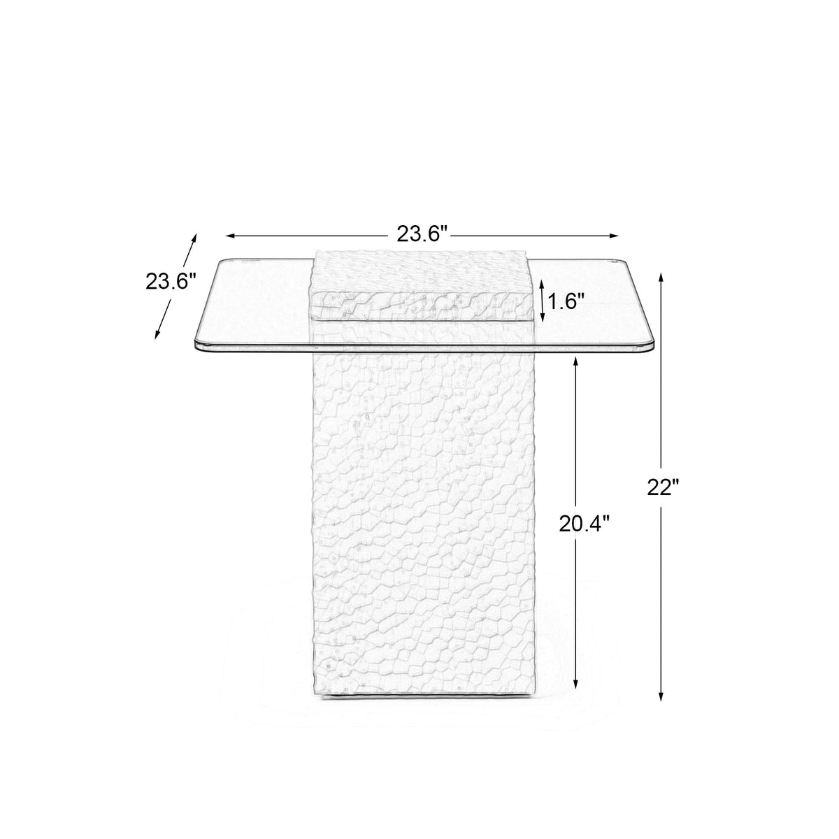 Modern White Sculpted Side Table - Sonkuki