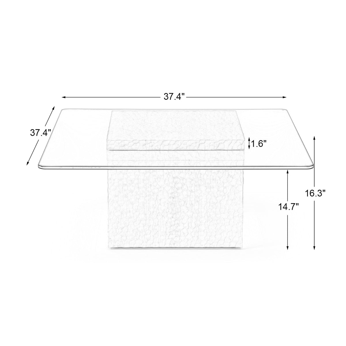Modern White Textured Cube Coffee Table - Sonkuki