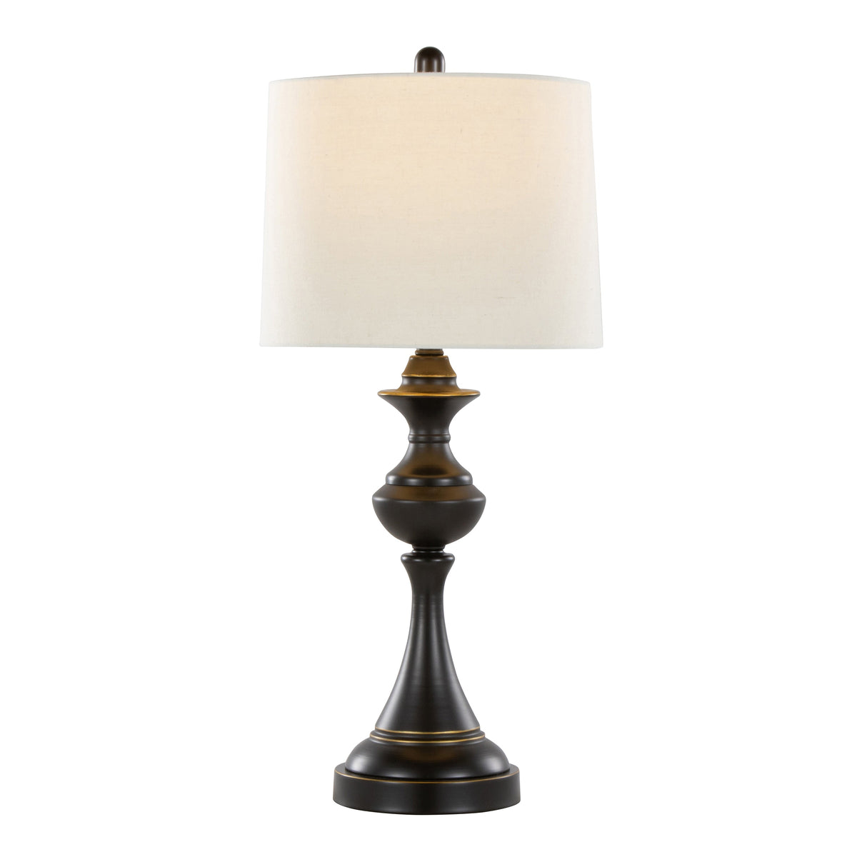 Montgomery 29" Contemporary Metal Table Lamp in Oil Rubbed Bronze with Off-White Linen Shade from Grandview Gallery by LumiSource - Set of 2 - Sonkuki