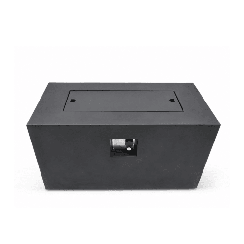 Outdoor Fire Pit Table, 50,000 BTU Propane Fire Pit, Lightweight Concrete Gas Fire Table with Lava Rocks, Burner Lid & Waterproof Cover, Rectangular Firepit for Patio Garden - Sonkuki