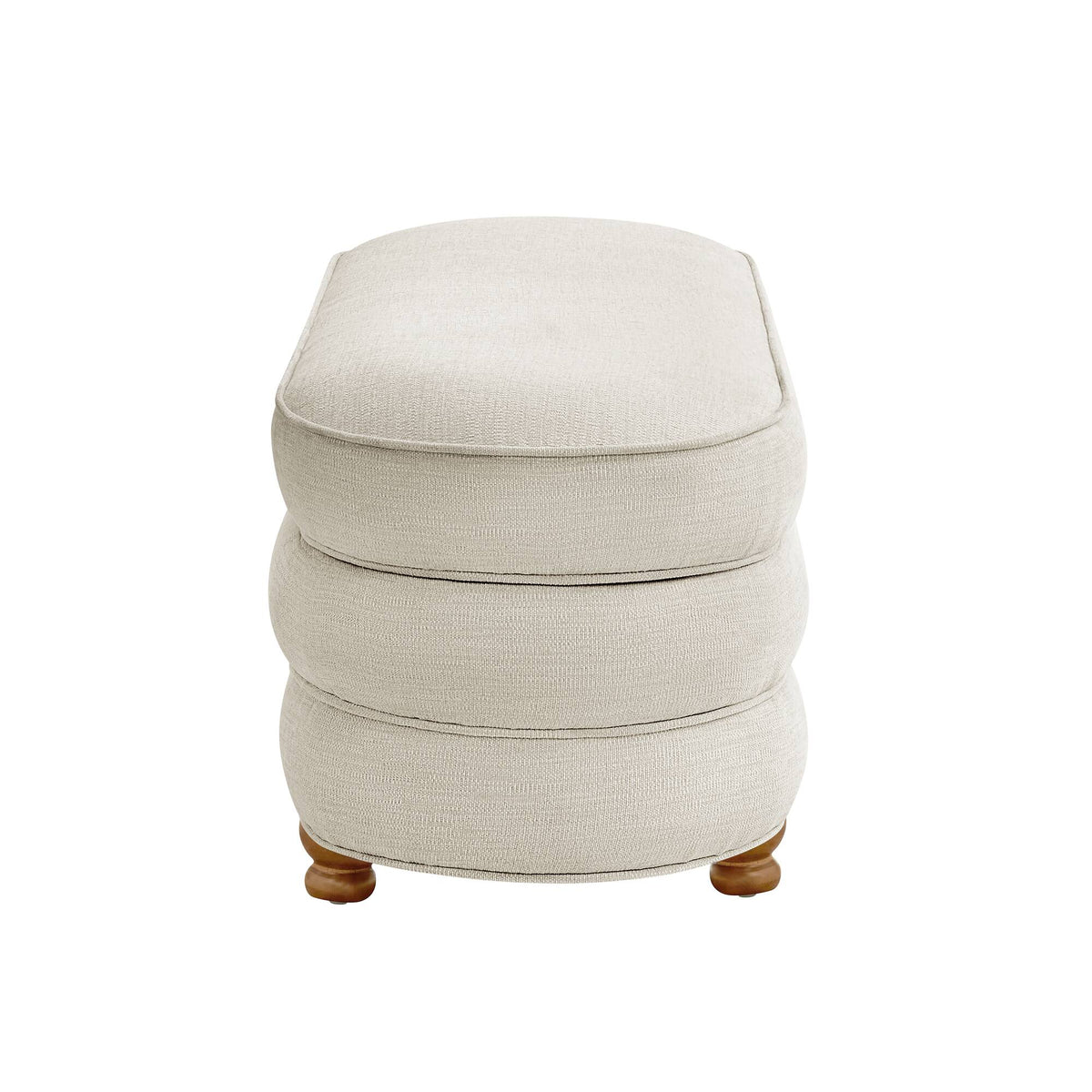 Oval Channel Storage Bench with Wooden Ball Feet - Sonkuki