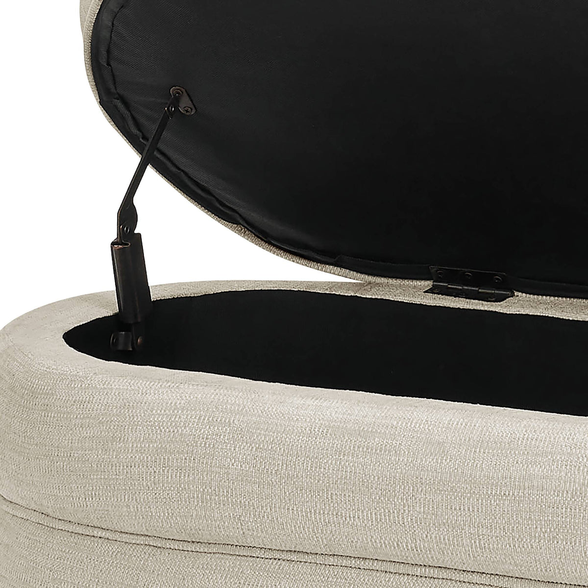 Oval Channel Storage Bench with Wooden Ball Feet - Sonkuki