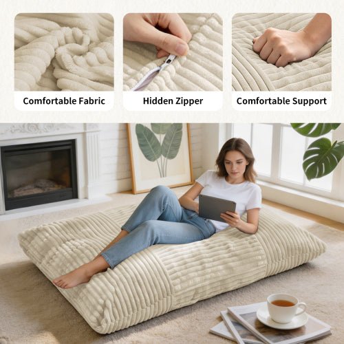 Oversized Convertible Bean Bag Chair – Your Cozy Spot for Relaxation & Family Time - Sonkuki
