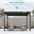 Patio LED Louvered Pergola 10x10Ft, Outdoor Metal Pergola with Adjustable Roof and LED strip lights, Easy Assembly Patio Pergola for Patio, Deck, Porch, Yard - Sonkuki