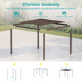 Patio LED Louvered Pergola 10x10Ft, Outdoor Metal Pergola with Adjustable Roof and LED strip lights, Easy Assembly Patio Pergola for Patio, Deck, Porch, Yard - Sonkuki