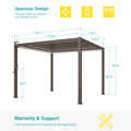 Patio LED Louvered Pergola 10x10Ft, Outdoor Metal Pergola with Adjustable Roof and LED strip lights, Easy Assembly Patio Pergola for Patio, Deck, Porch, Yard - Sonkuki