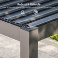 Patio LED Louvered Pergola 10x10Ft, Outdoor Metal Pergola with Adjustable Roof and LED strip lights, Easy Assembly Patio Pergola for Patio, Deck, Porch, Yard - Sonkuki