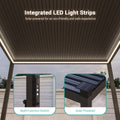 Patio LED Louvered Pergola 12x20Ft, Outdoor Metal Pergola with Adjustable Roof and LED strip lights, Easy Assembly Patio Pergola for Patio, Deck, Porch, Yard - Sonkuki
