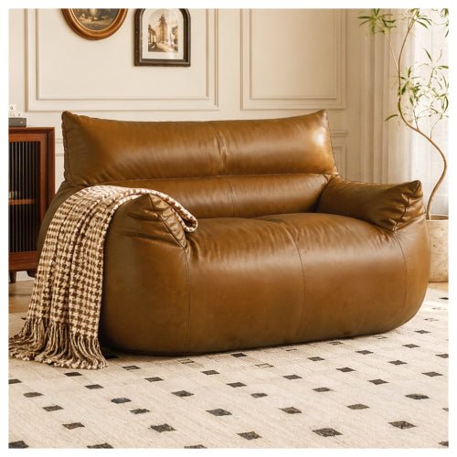PBPMSR - Bean Bag Chair,Bean Bag Sofa - Large Bean Bag Sofa for Adults, Teens, and Children for Living Rooms, Bedroom, Dorm,Tech Fabric with faux‑leather appearance,Brown - Sonkuki