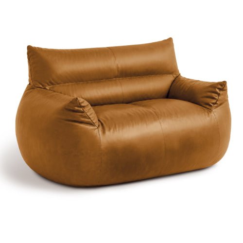 PBPMSR - Bean Bag Chair,Bean Bag Sofa - Large Bean Bag Sofa for Adults, Teens, and Children for Living Rooms, Bedroom, Dorm,Tech Fabric with faux‑leather appearance,Brown - Sonkuki