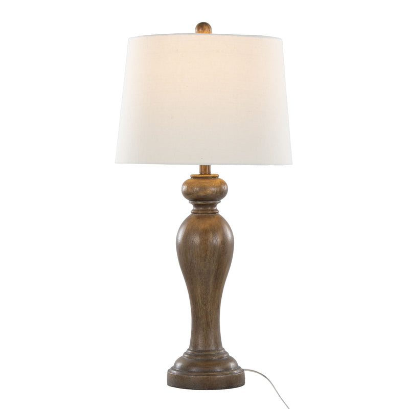 Peppa 31" Contemporary Polyresin Table Lamp in Opal Grey Polyresin with Off-White Linen Shade from Grandview Gallery by LumiSource - Set of 2 - main product image