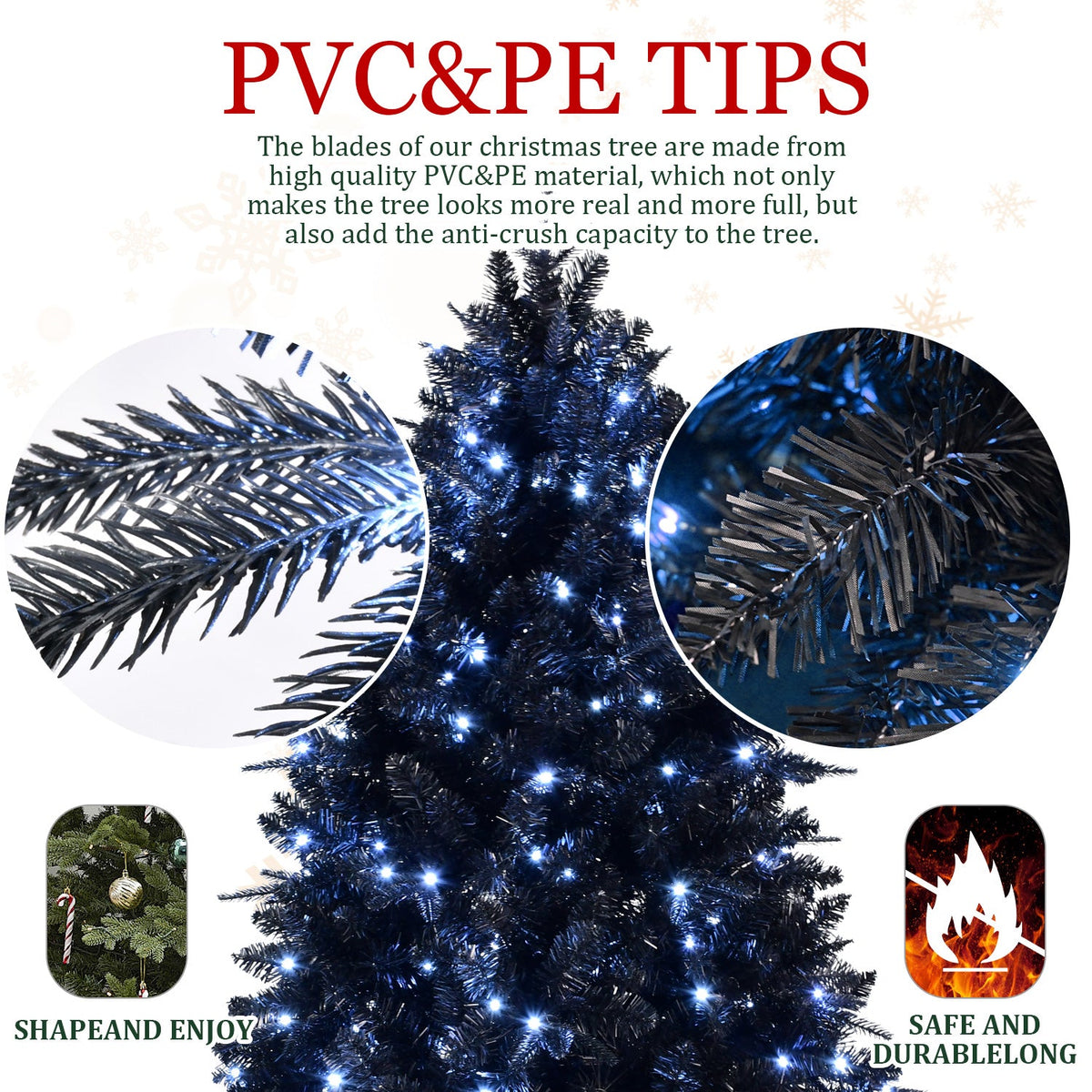 PE/PVC Mixed Black Christmas Tree - Sonkuki