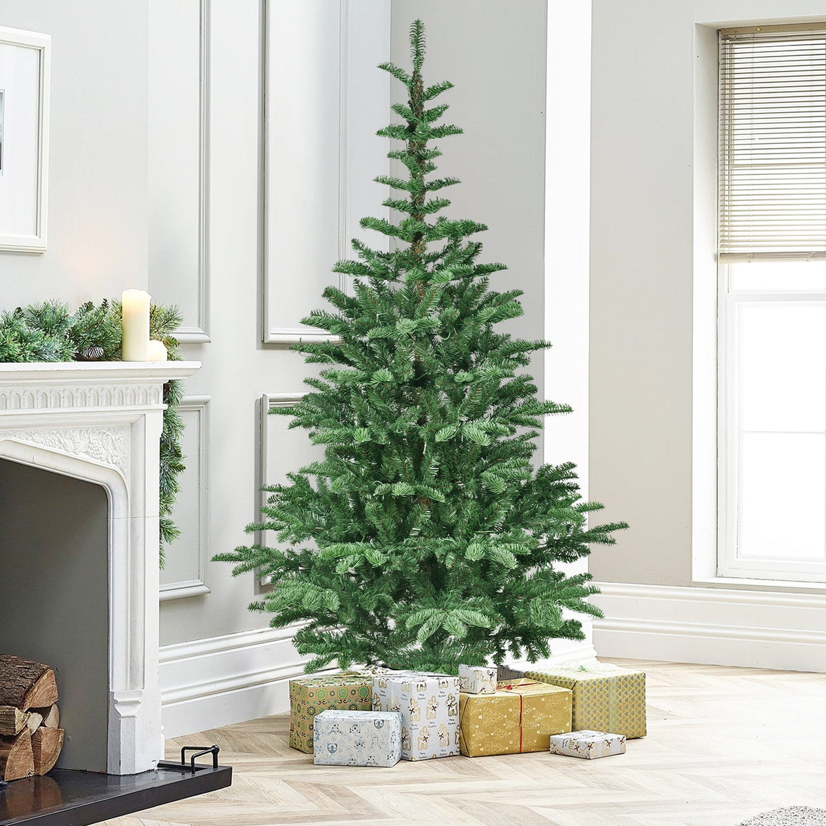 PE/PVC Mixed Christmas Tree with Wooden Stand - Sonkuki