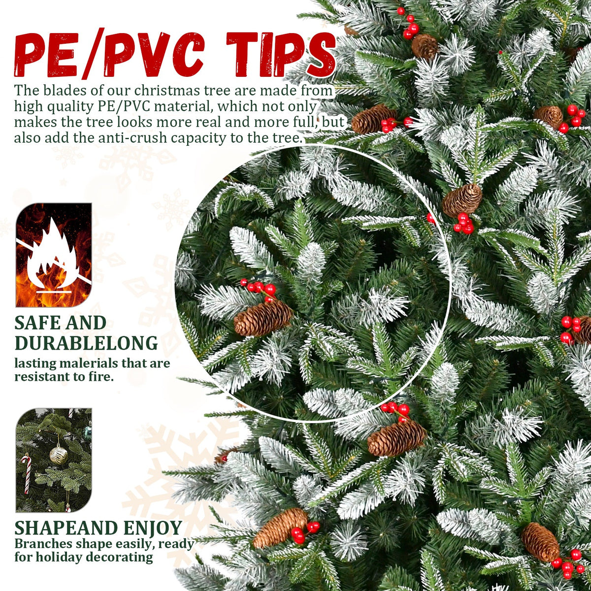 PE/PVC Tree Red Fruit & Pine Cone - Sonkuki