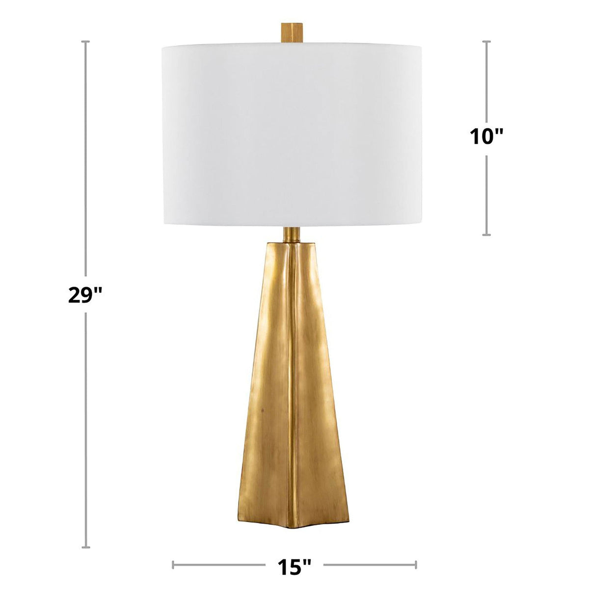 Pompeii 29" Contemporary Polyresin Table Lamp in Gold Polyresin and White Linen by LumiSource - Sonkuki