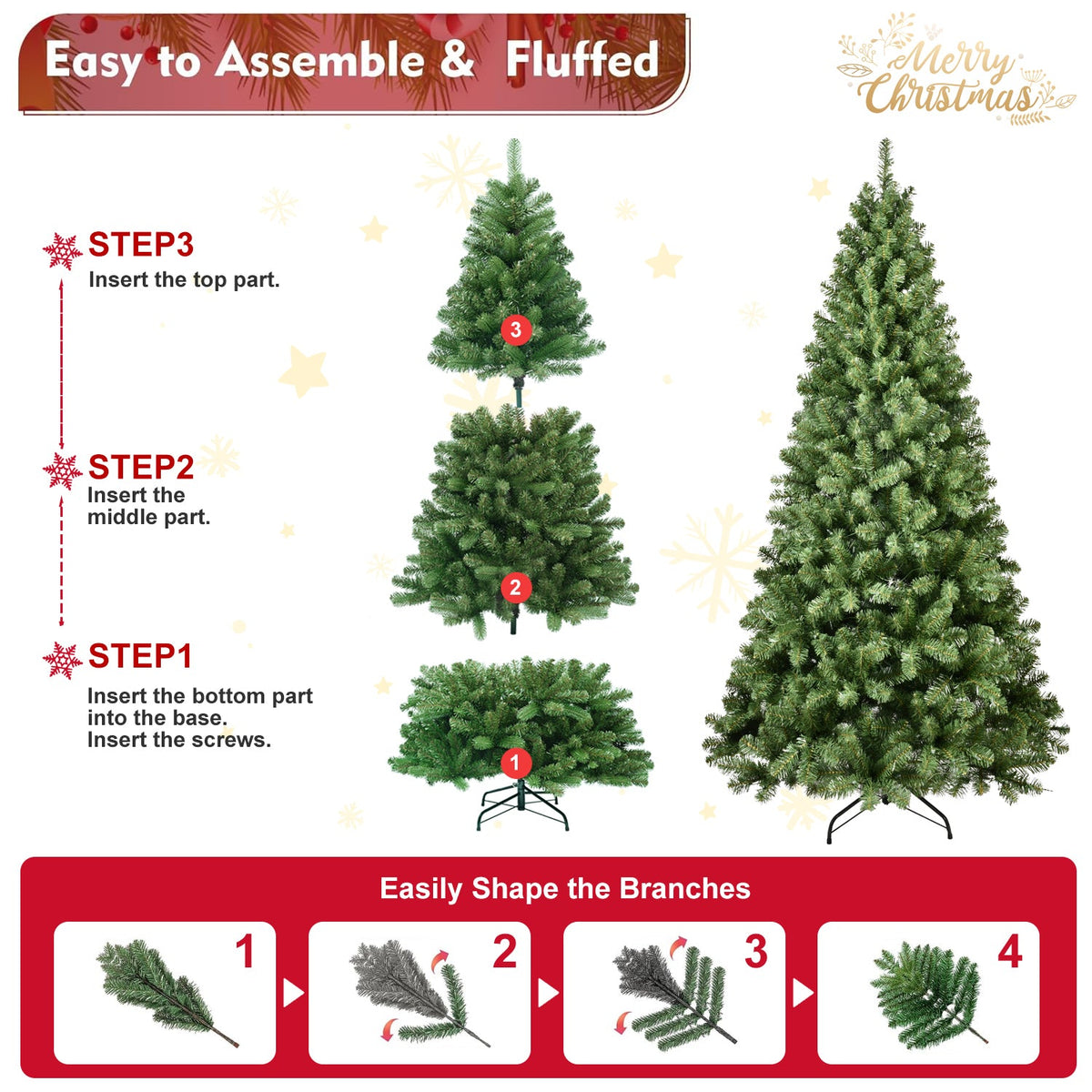 Pre-Lit PVC Christmas Tree - Sonkuki