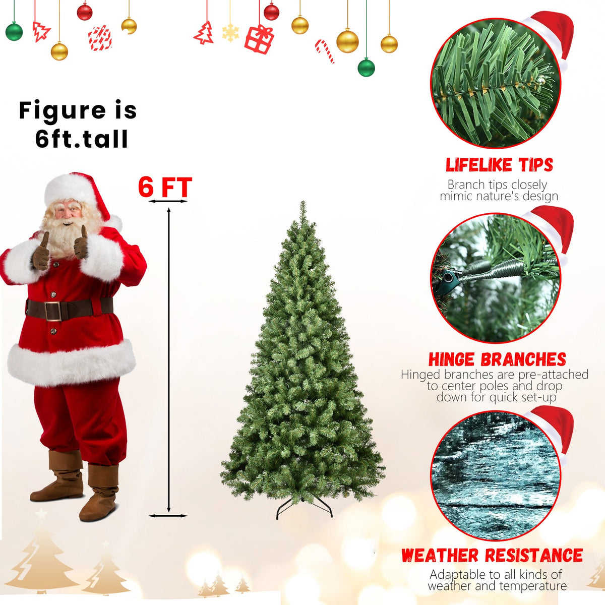 Pre-Lit PVC Christmas Tree - Sonkuki