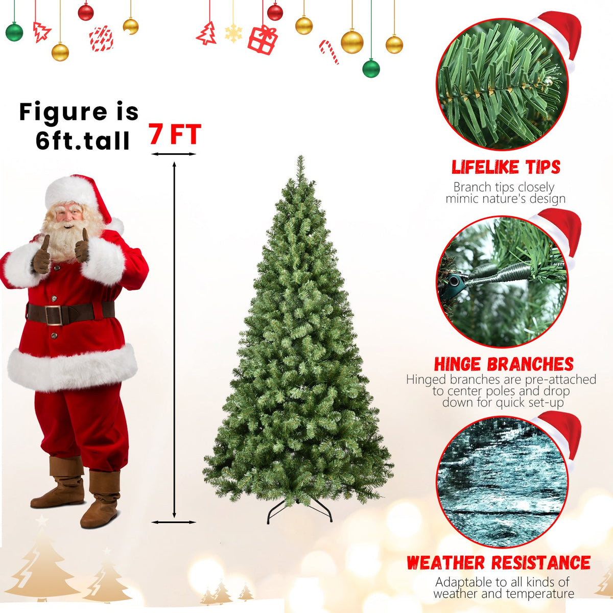 Pre-Lit PVC Christmas Tree - Sonkuki