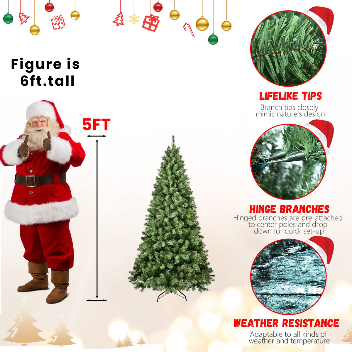 Pre-Lit PVC Christmas Tree - Sonkuki