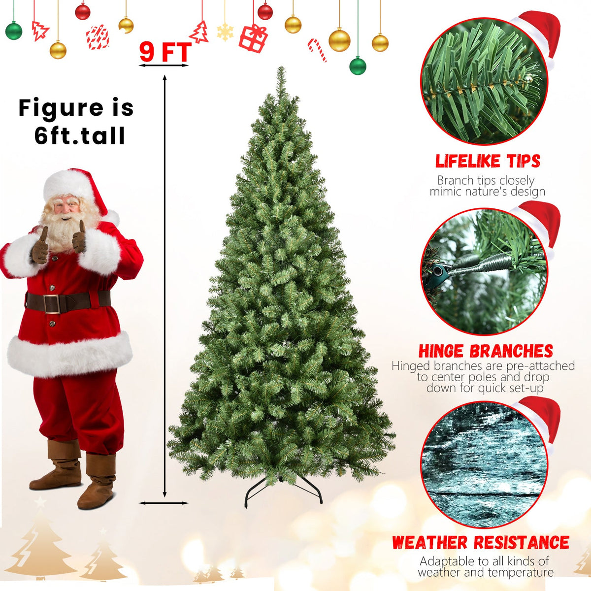 Pre-Lit PVC Christmas Tree - Sonkuki
