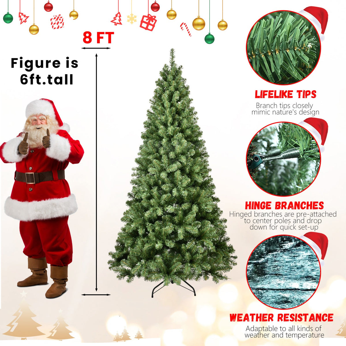Pre-Lit PVC Christmas Tree - Sonkuki