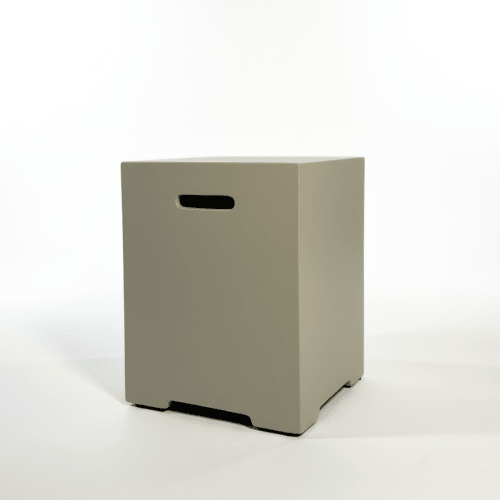 Propane Tank Cover 16 Inch, 20 LB Outdoor Tank Storage Hideaway Table for Gas Fire Pits, Concrete Tank Holder, Cement grey, light grey - Sonkuki
