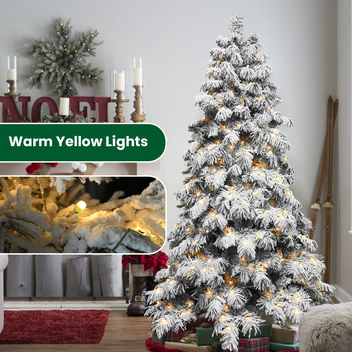 PVC Flocked Tree with Memory Wire & Power Pole - Sonkuki