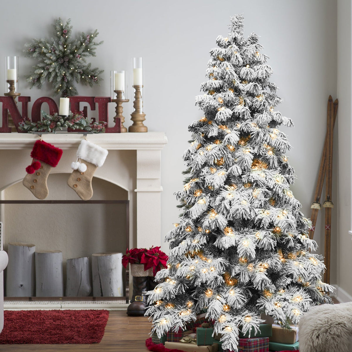 PVC Flocked Tree with Memory Wire & Power Pole - Sonkuki