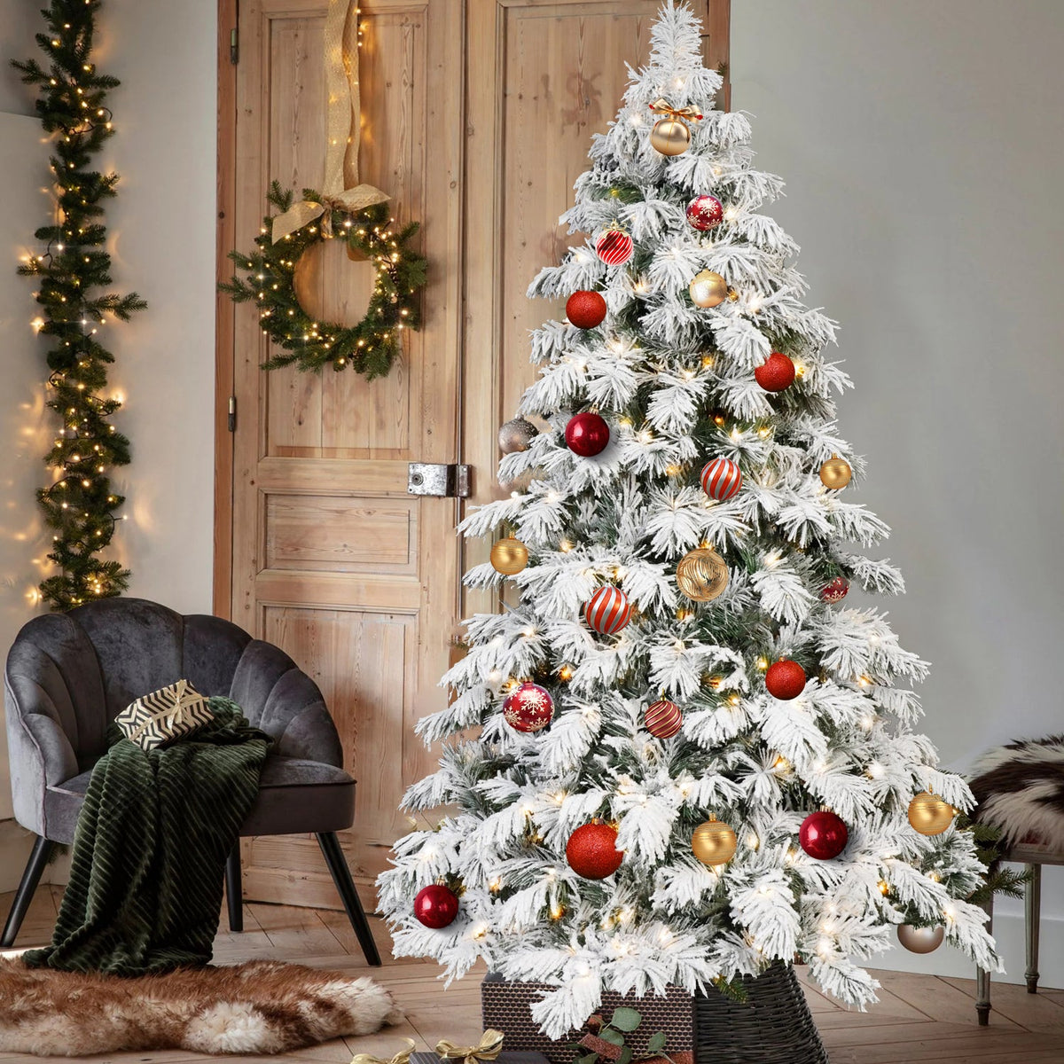 PVC Flocked Tree with Memory Wire & Power Pole - Sonkuki