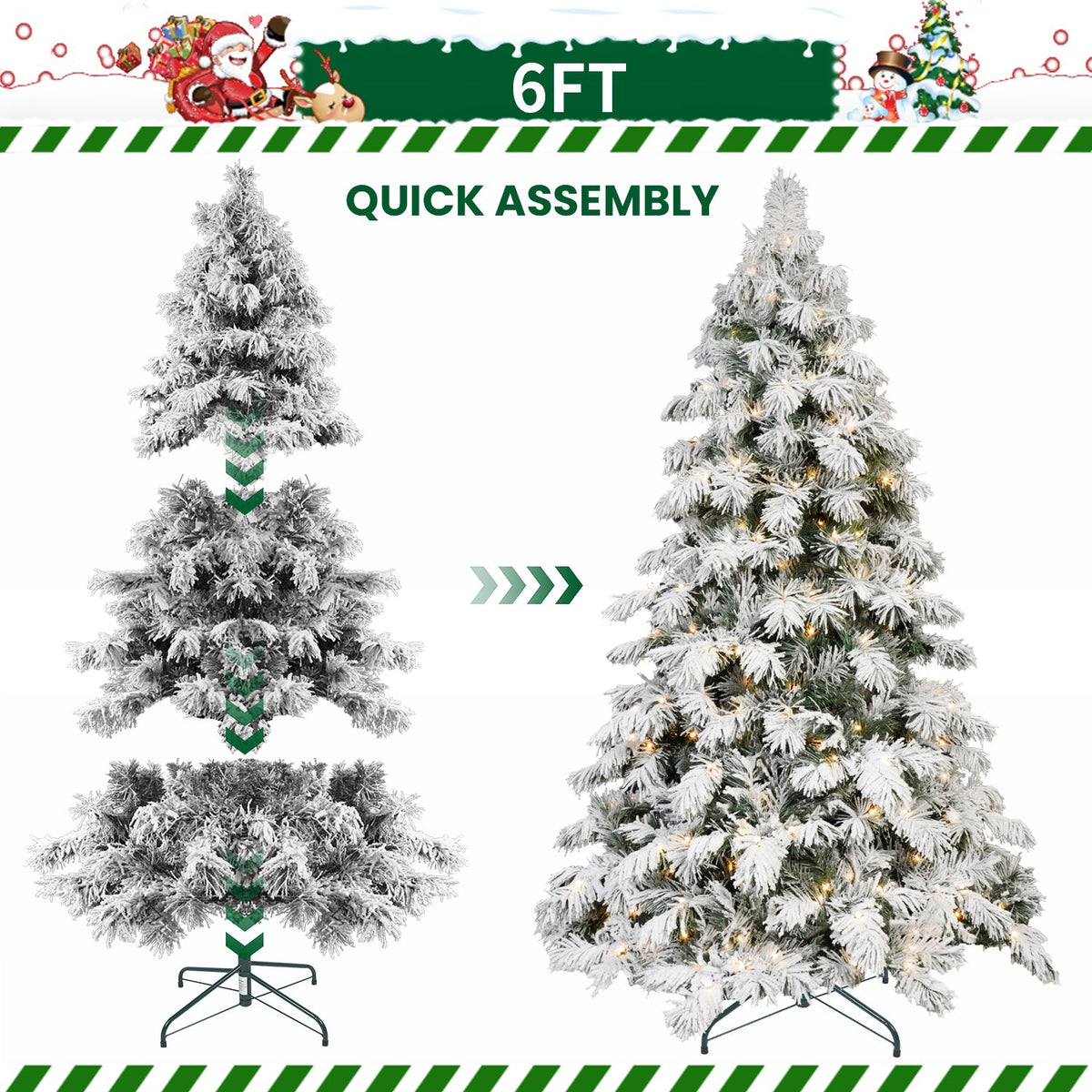 PVC Flocked Tree with Memory Wire & Power Pole - Sonkuki