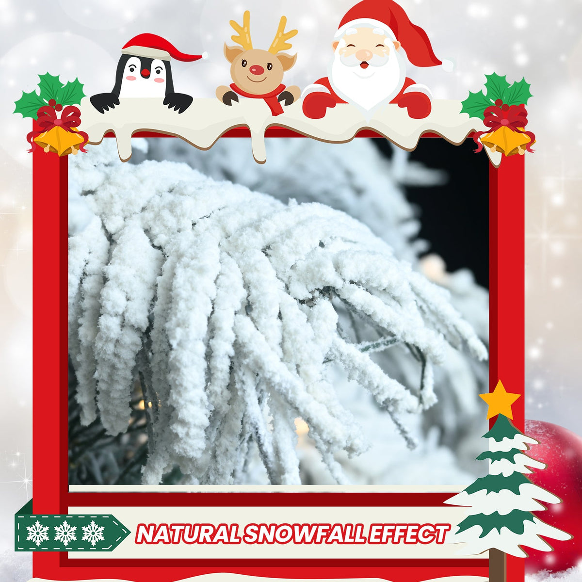 PVC Flocked Tree with Memory Wire & Power Pole - Sonkuki