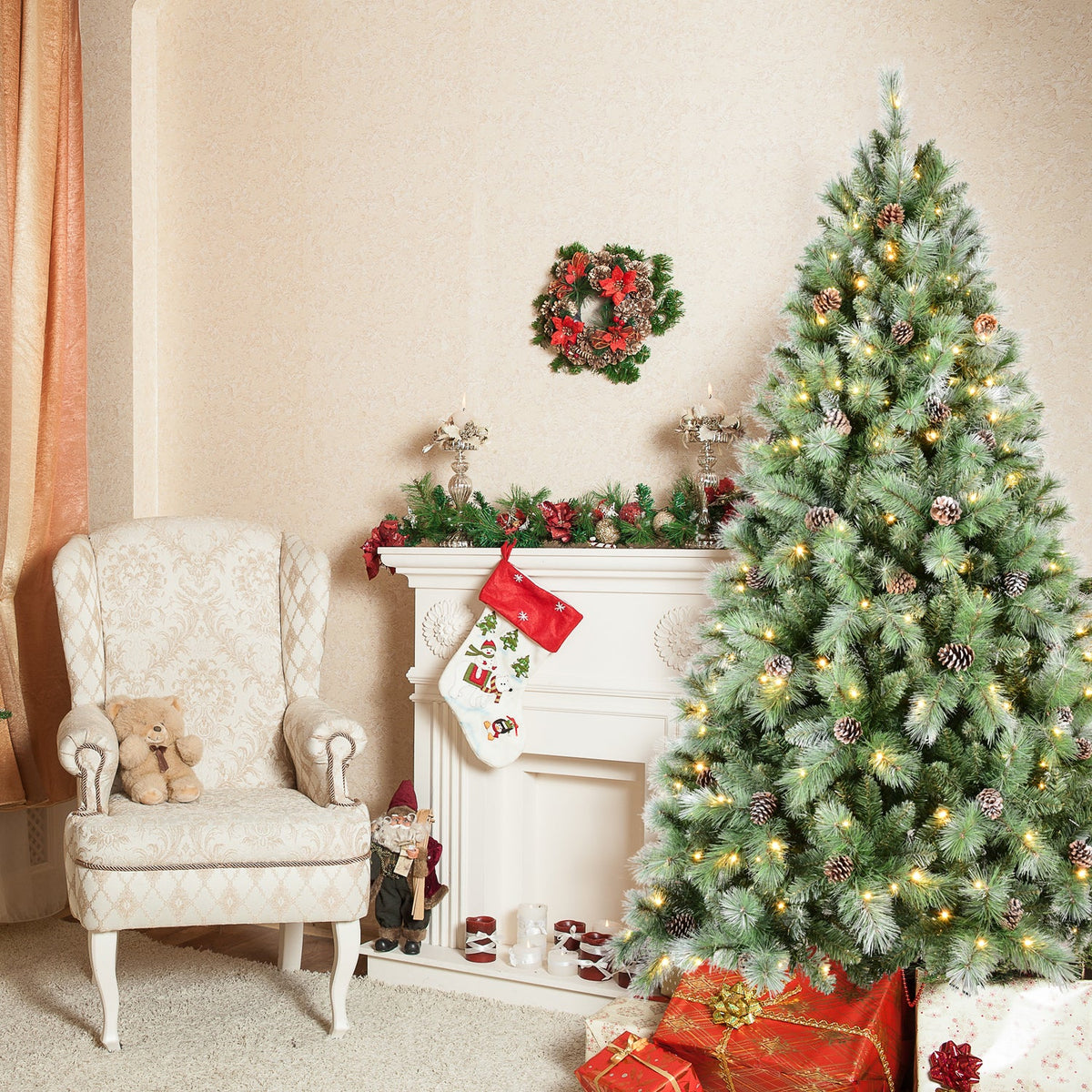 PVC/Hard Needle Mixed Tree with Pine Cones - Sonkuki
