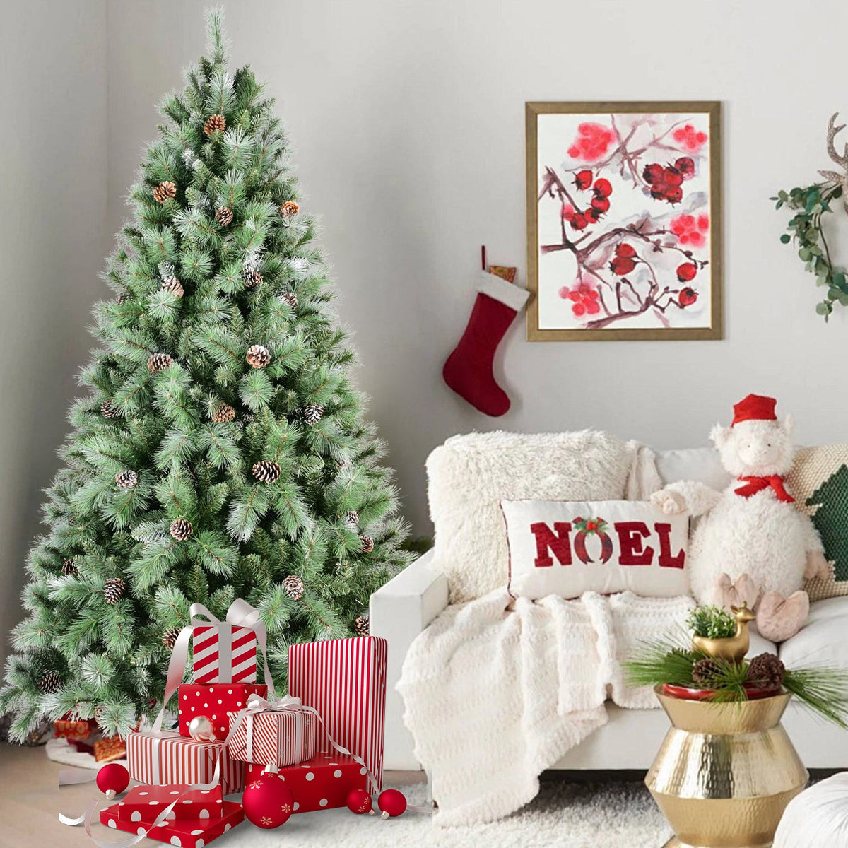 PVC/Hard Needle Mixed Tree with Pine Cones - Sonkuki