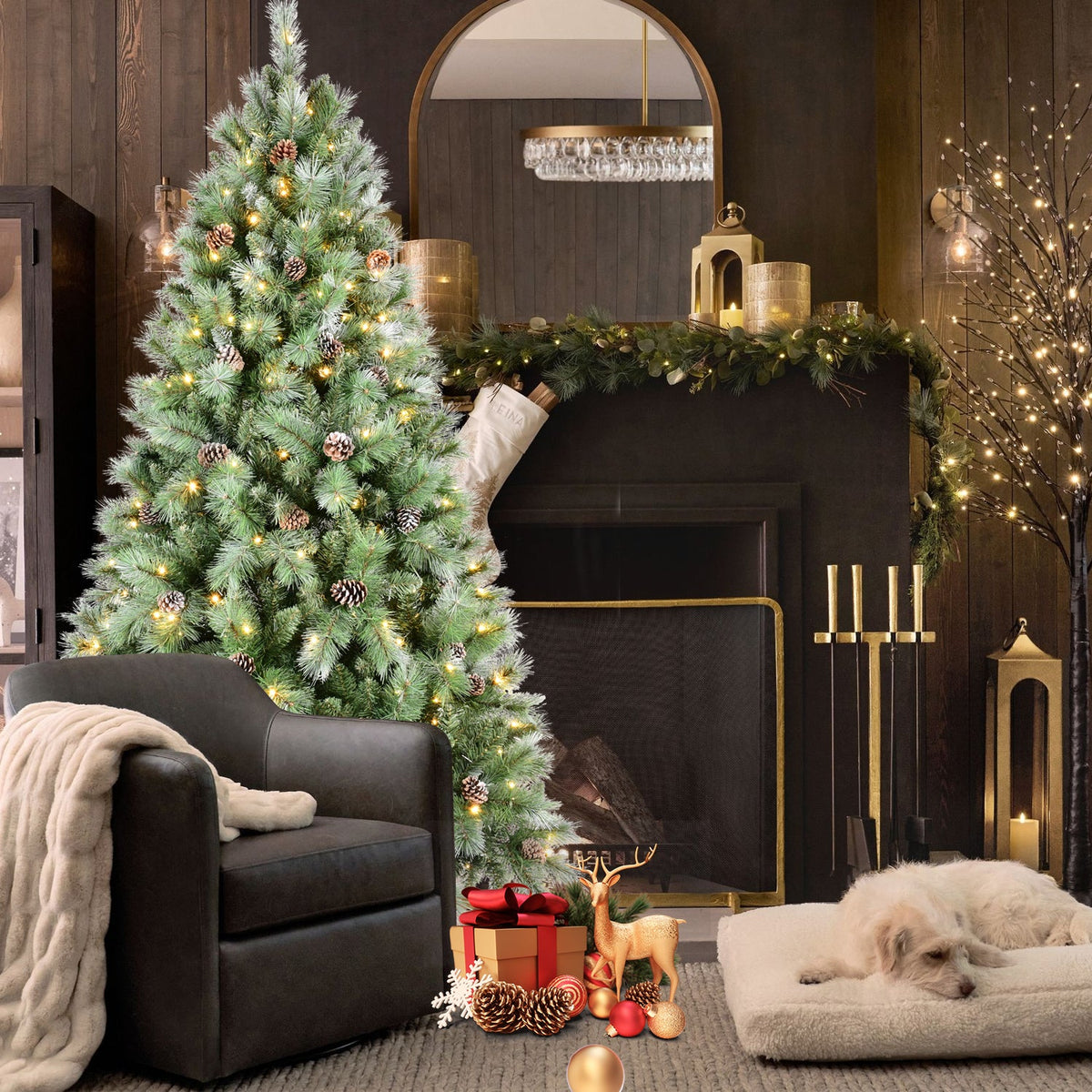 PVC/Hard Needle Mixed Tree with Pine Cones - Sonkuki