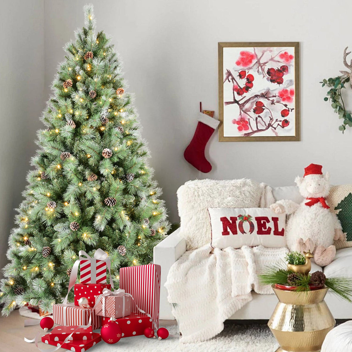 PVC/Hard Needle Mixed Tree with Pine Cones - Sonkuki
