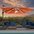 SONKUKI 10x10ft LED Cantilever Umbrella Pro.