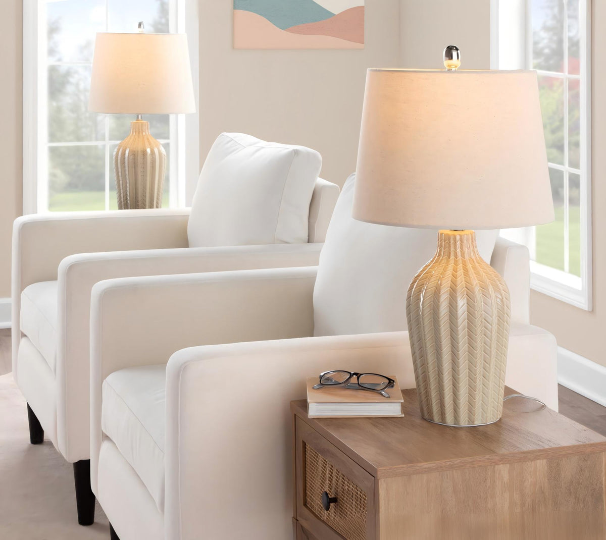 Rockwell 23" Contemporary Ceramic Table Lamp - Sonkuki