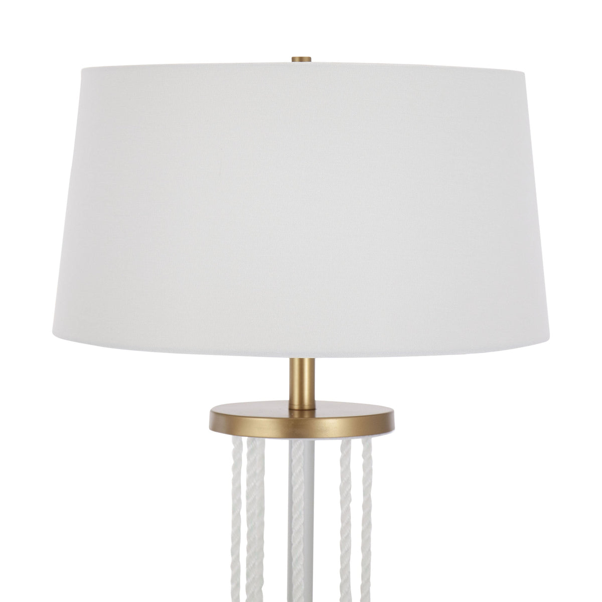 Rope 62" Contemporary Floor Lamp in Natural Wood, White Metal and White Rope Accent by LumiSource - Sonkuki
