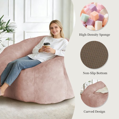 Round Floral Bean Bag Chair,Comfort and Body-Contouring Support for Versatile Home Relaxation and Decor Integration - Sonkuki