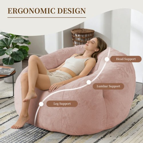 Round Floral Bean Bag Chair,Comfort and Body-Contouring Support for Versatile Home Relaxation and Decor Integration - Sonkuki