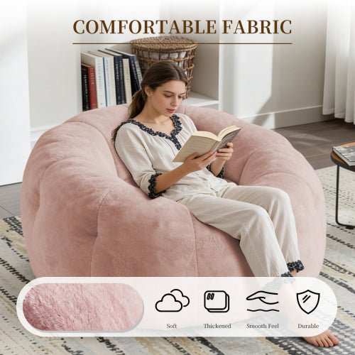 Round Floral Bean Bag Chair,Comfort and Body-Contouring Support for Versatile Home Relaxation and Decor Integration - Sonkuki