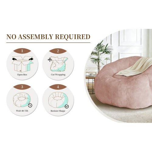 Round Floral Bean Bag Chair,Comfort and Body-Contouring Support for Versatile Home Relaxation and Decor Integration - Sonkuki